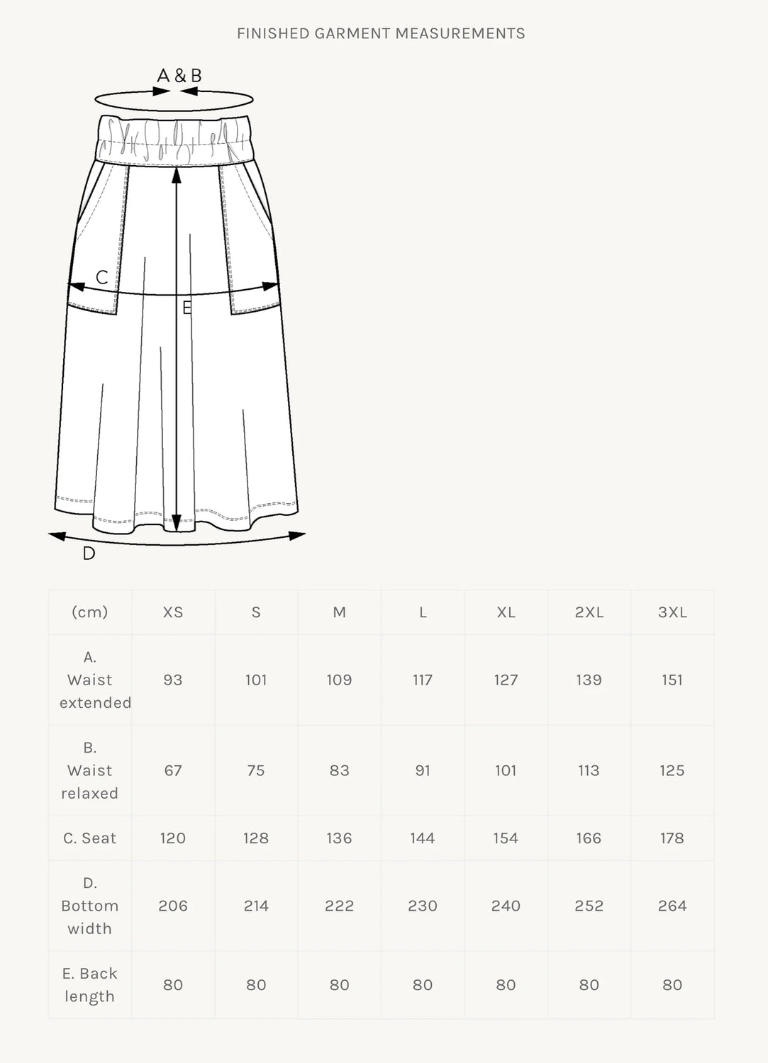 The Assembly Line Elastic Waist Maxi Skirt Pattern Finished