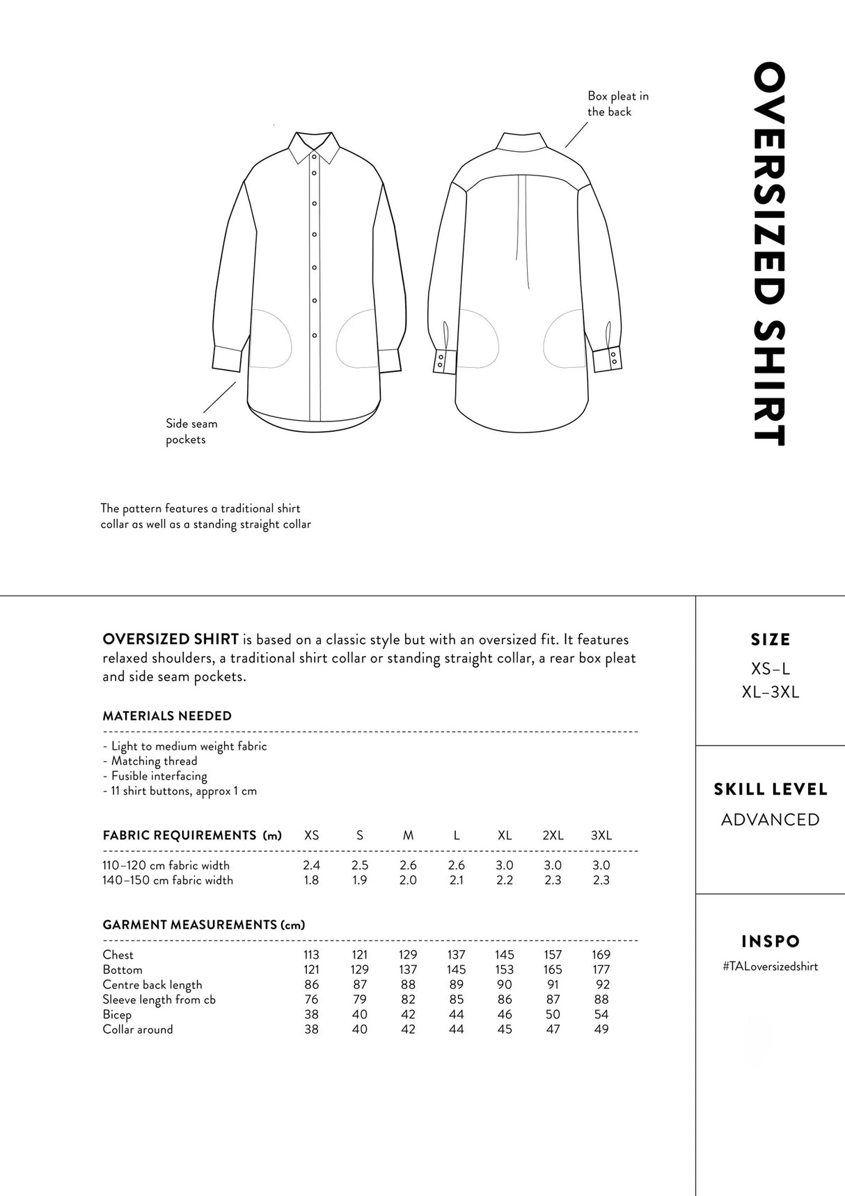The Assembly Line Oversized Shirt Pattern Back