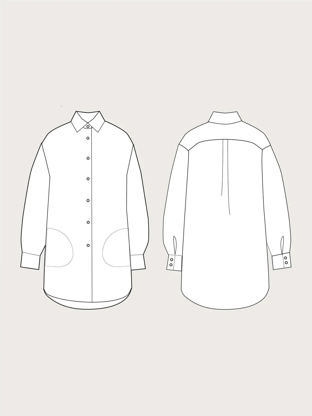 The Assembly Line Oversized Shirt Pattern Sketch