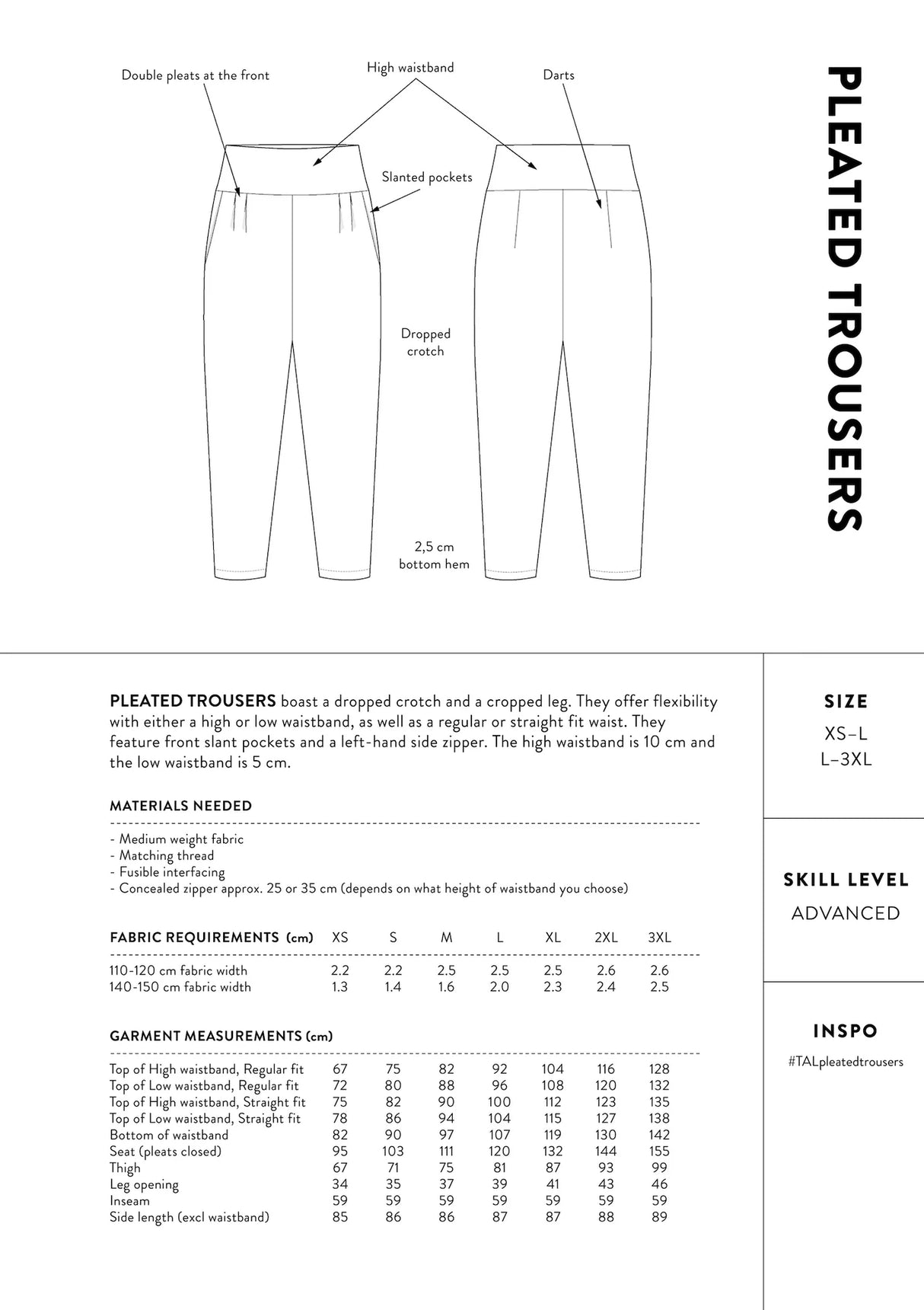 The Assembly Line Pleated Trousers Pattern Back
