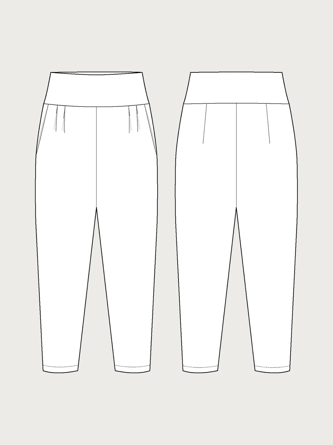 The Assembly Line Pleated Trousers Pattern Sketch