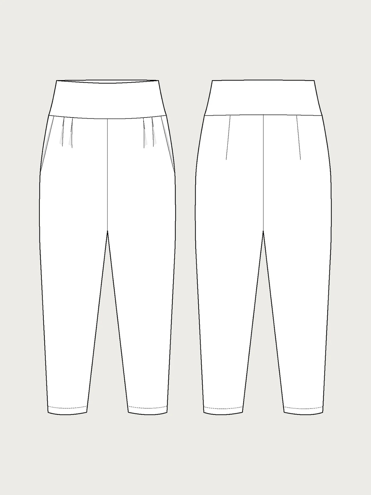 The Assembly Line Pleated Trousers Pattern Sketch