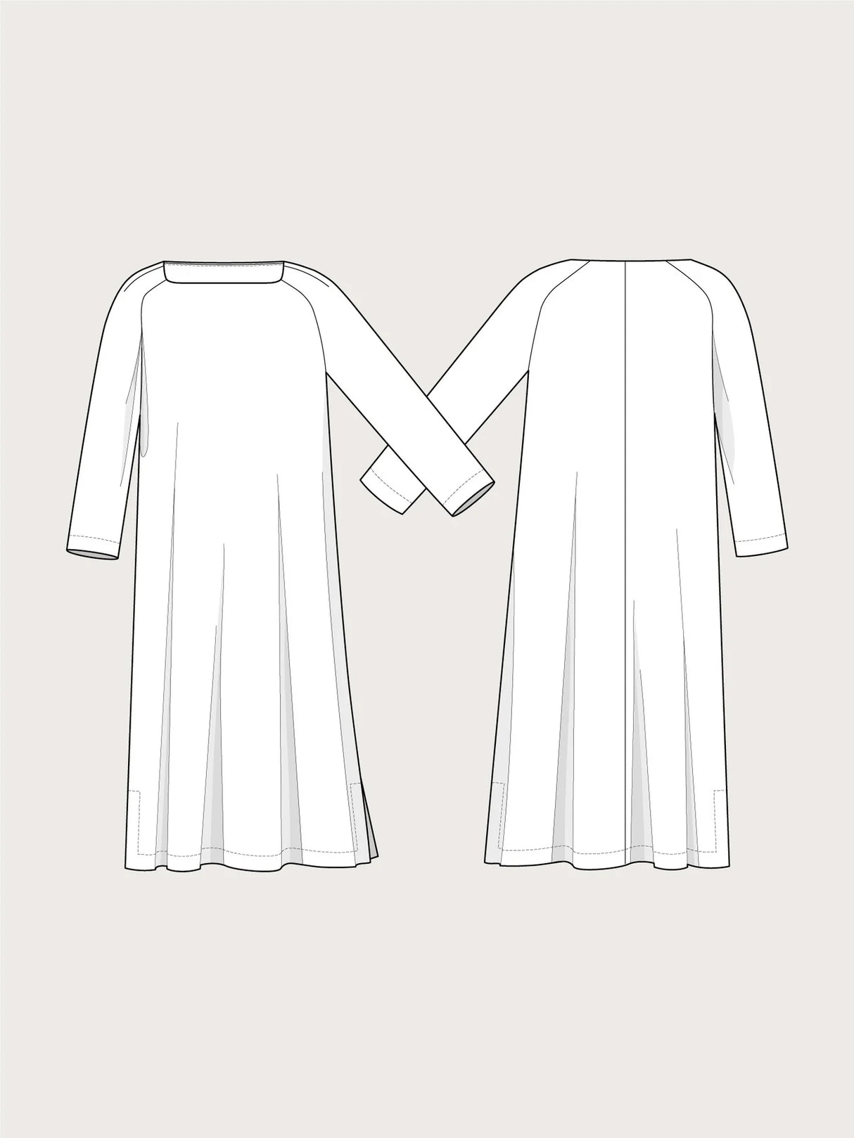The Assembly Line Square Neck Dress Pattern Sketch