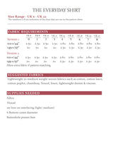 The Avid Seamstress The Everyday Shirt Information