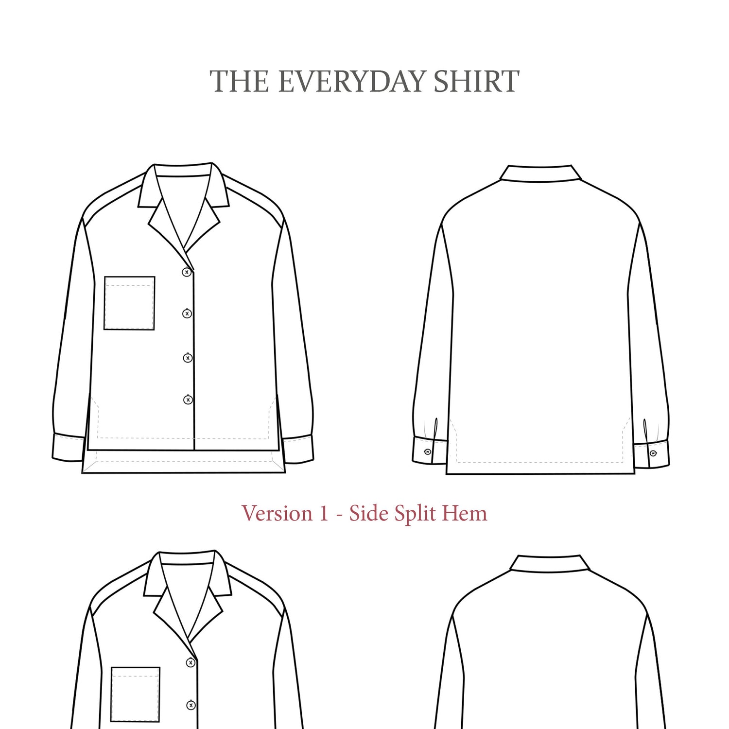 The Avid Seamstress The Everyday Shirt Sketch