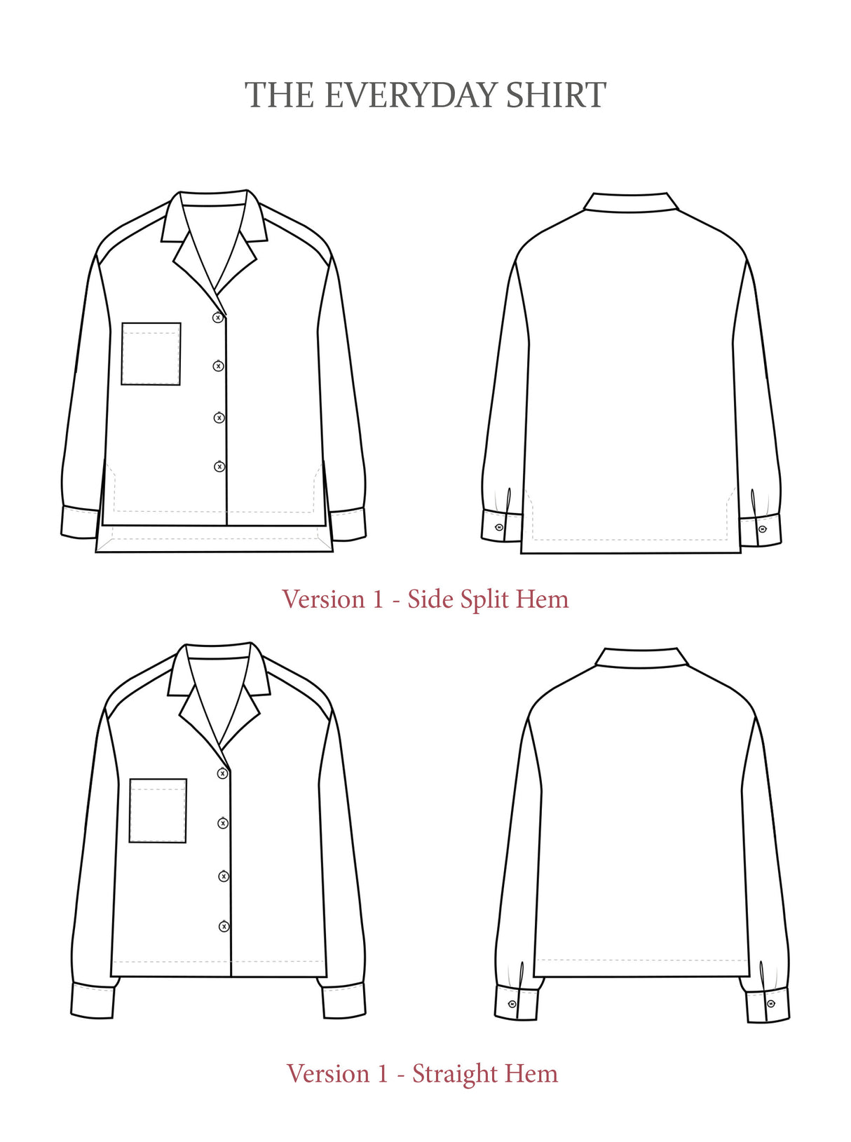 The Avid Seamstress The Everyday Shirt Sketch
