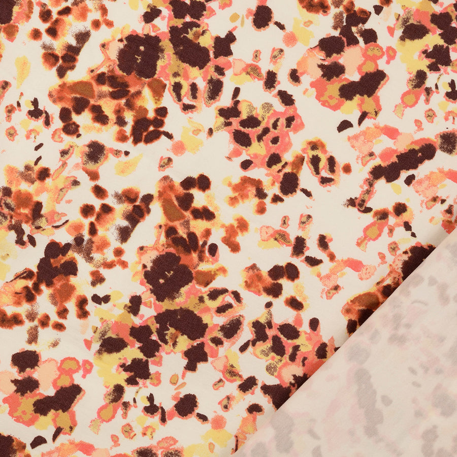 The big stretch coral abstract viscose polyamide elastane dress fabric fold