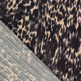 The Other Half Pleated Animal Print Black Beige Dressmaking Fabric Fold