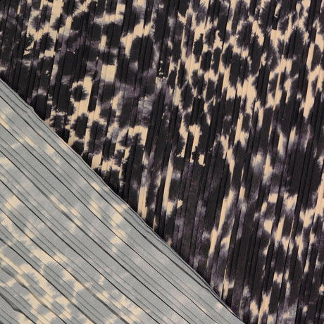 The Other Half Pleated Animal Print Black Beige Dressmaking Fabric Fold