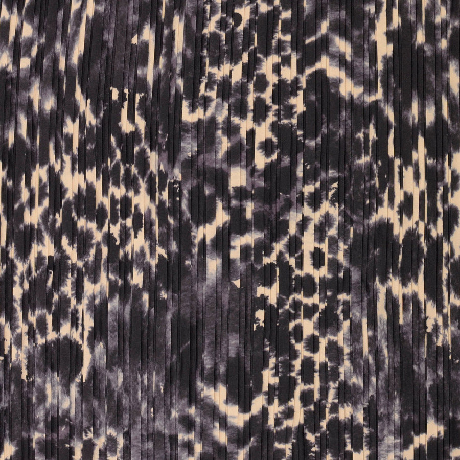 The Other Half Pleated Animal Print Black Beige Dressmaking Fabric Print