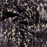 The Other Half Pleated Animal Print Black Beige Dressmaking Fabric Twist