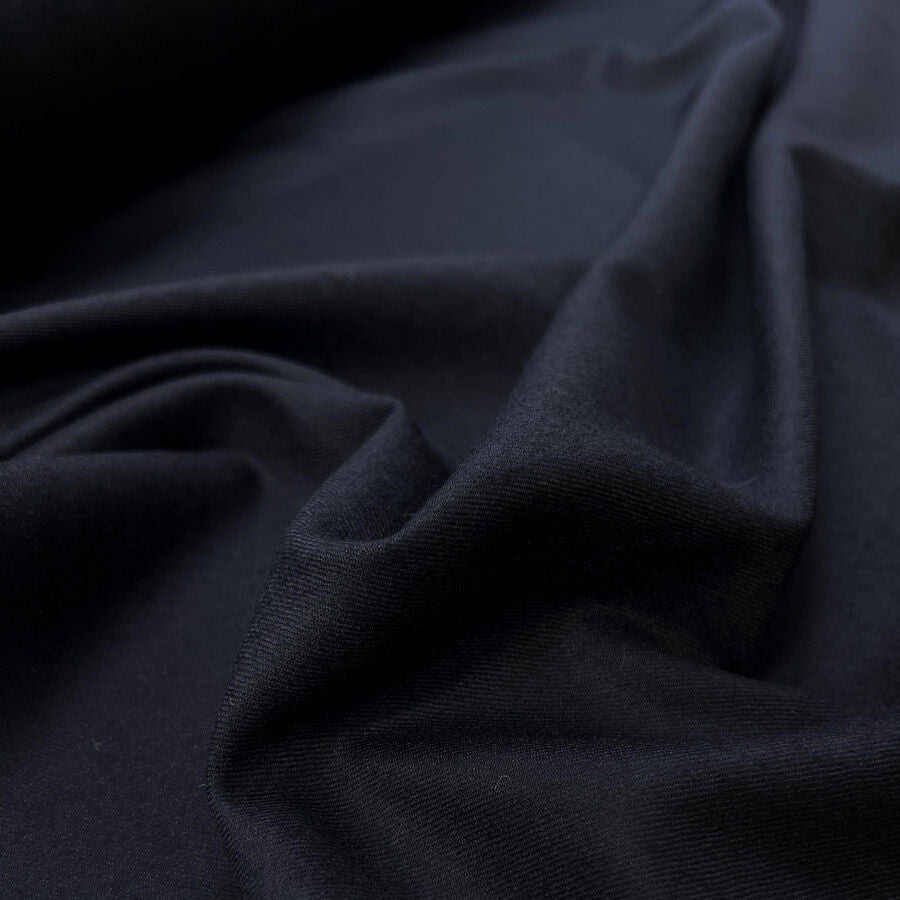 Theo Worsted Wool Flannel Navy Blue British Fine Suiting Fabric