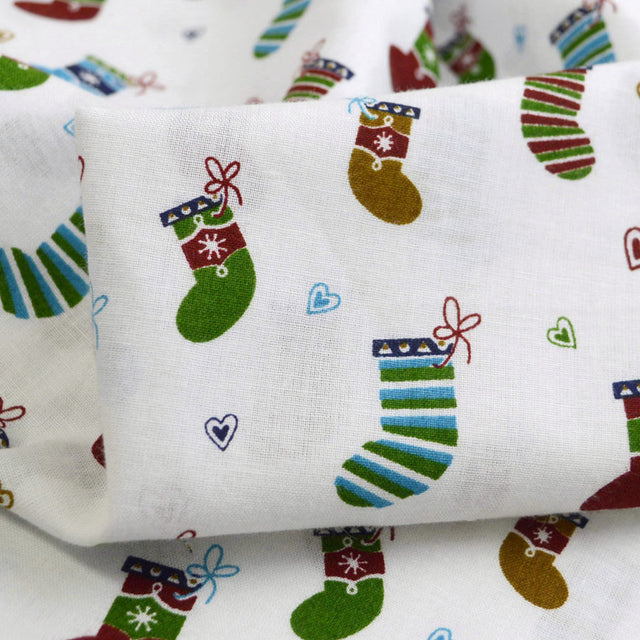 Three Of A Kind Stockings Cotton White Stockings Multicoloured Fabric Close Up Fabric Photo