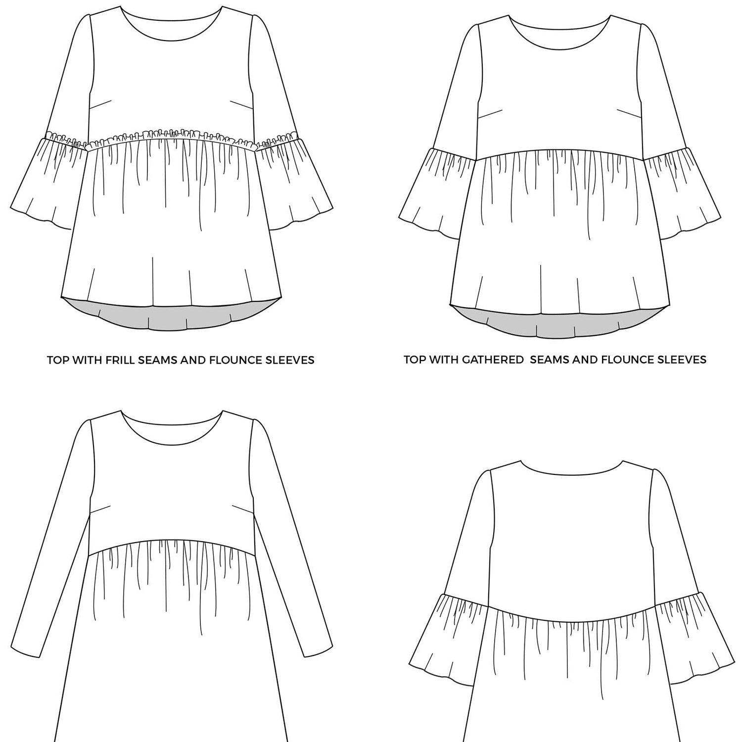 Tilly And The Buttons Indigo Top And Dress Pattern Drawing