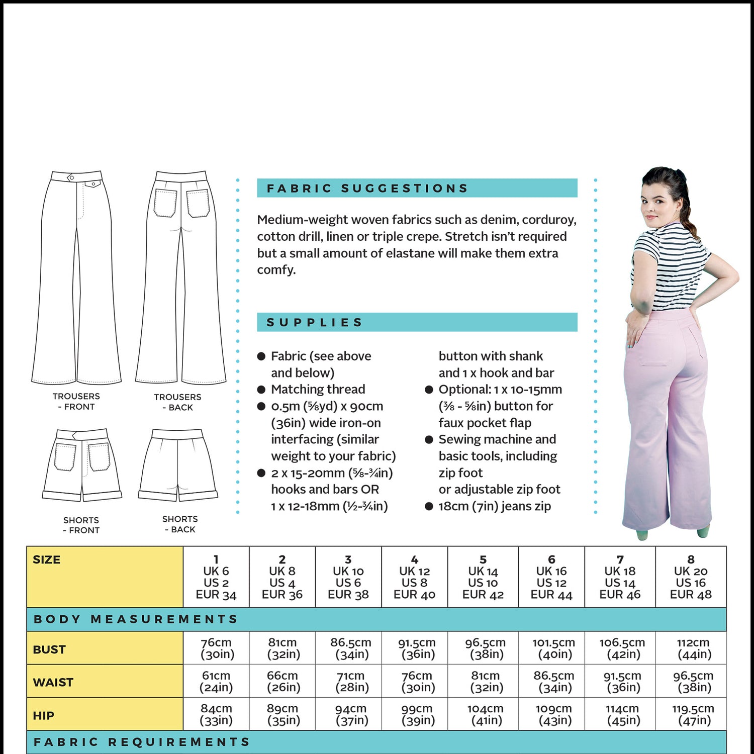 Tilly And The Buttons Jessa Trousers And Shorts Back Cover