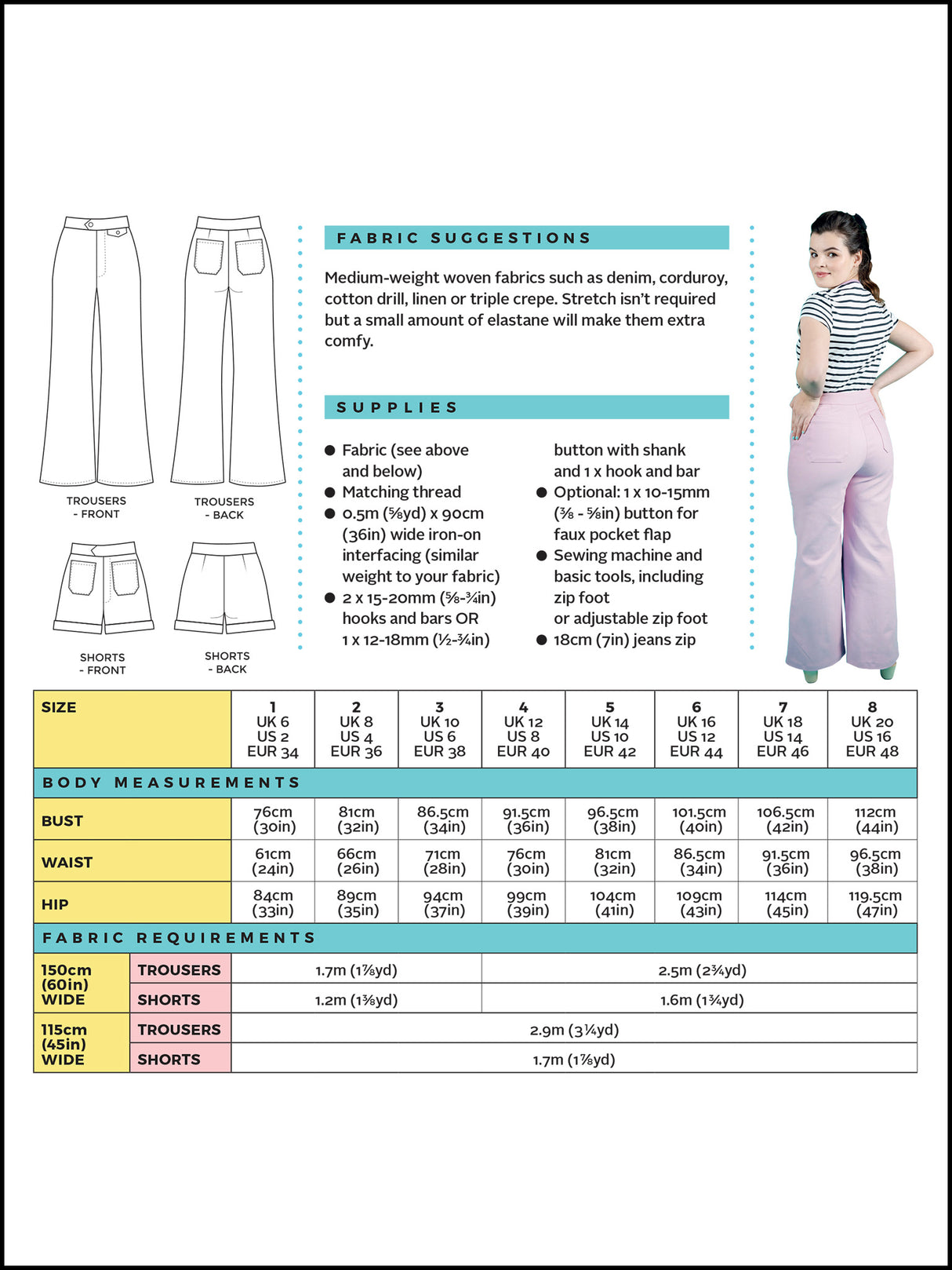 Tilly And The Buttons Jessa Trousers And Shorts Back Cover