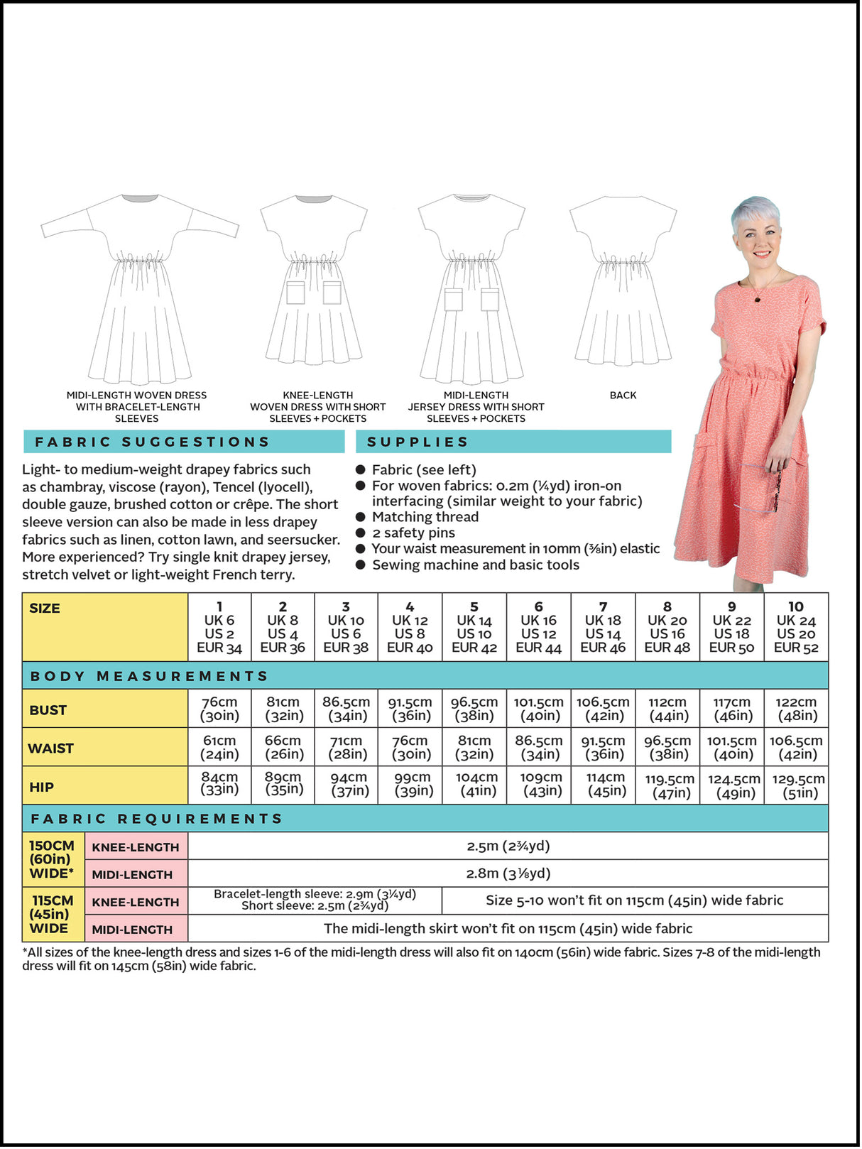 Tilly And The Buttons Lotta Dress Pattern Backcover