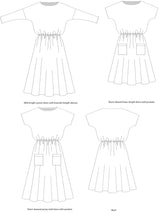 Tilly And The Buttons Lotta Dress Pattern Tech Drawing