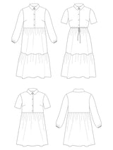 Tilly And The Buttons Lyra Shirt Dress Pattern Drawing