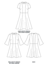 Tilly And The Buttons Martha Dress Pattern Technical Drawing