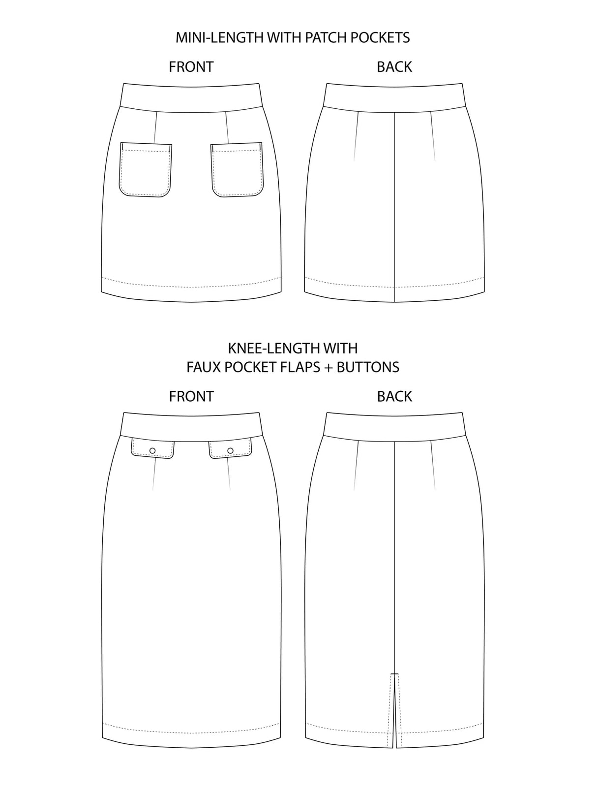 Tilly And The Buttons Ramona Skirt Pattern Sketch