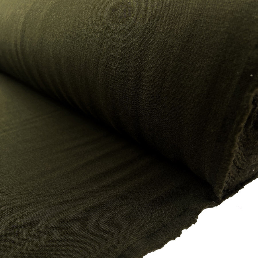 Tilo Olive Green Wool Elastane Italian Ex Designer Knit Jersey Fabric Roll