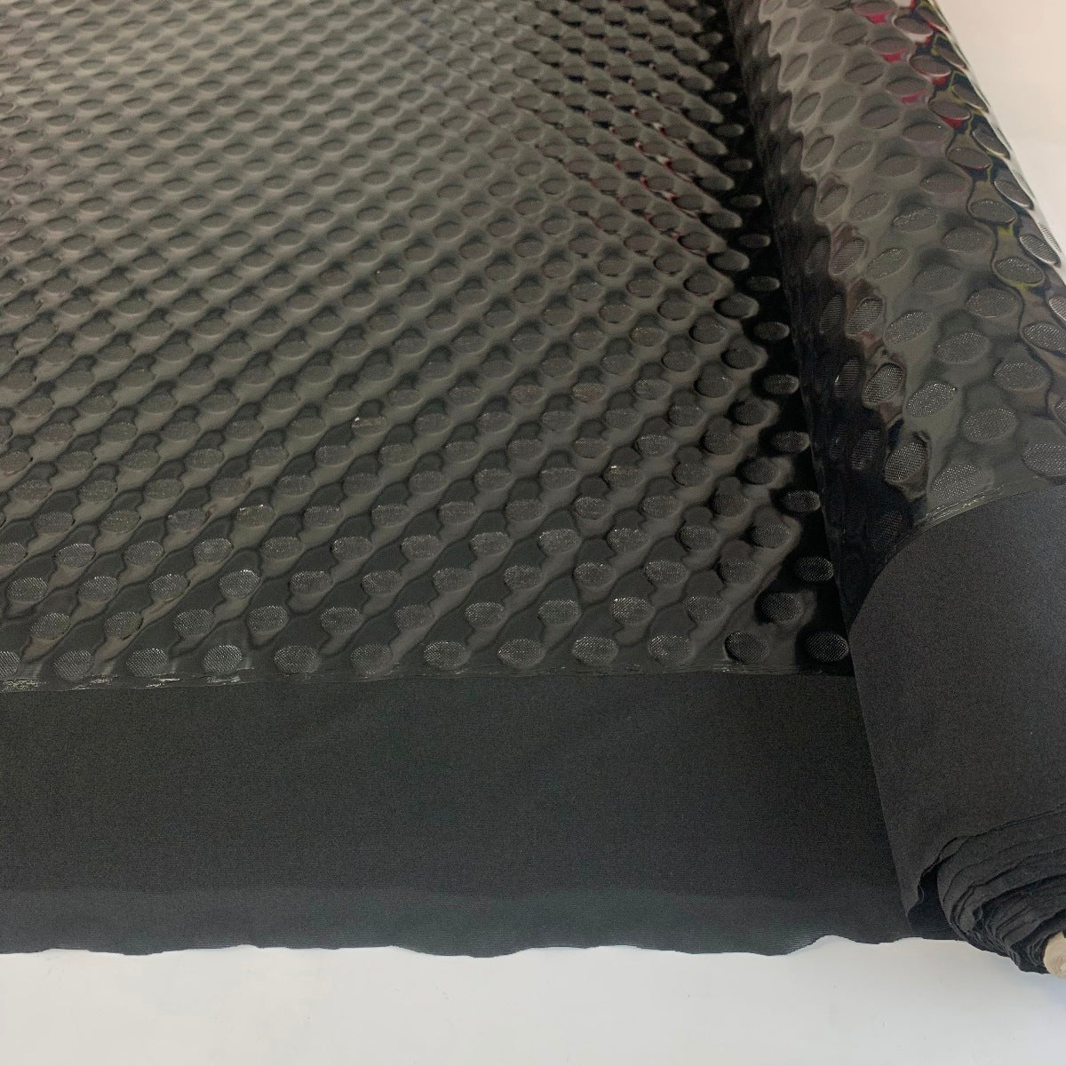 Time Warp Ex Designer Large Shiny Black Dots Polyester Spandex Roll