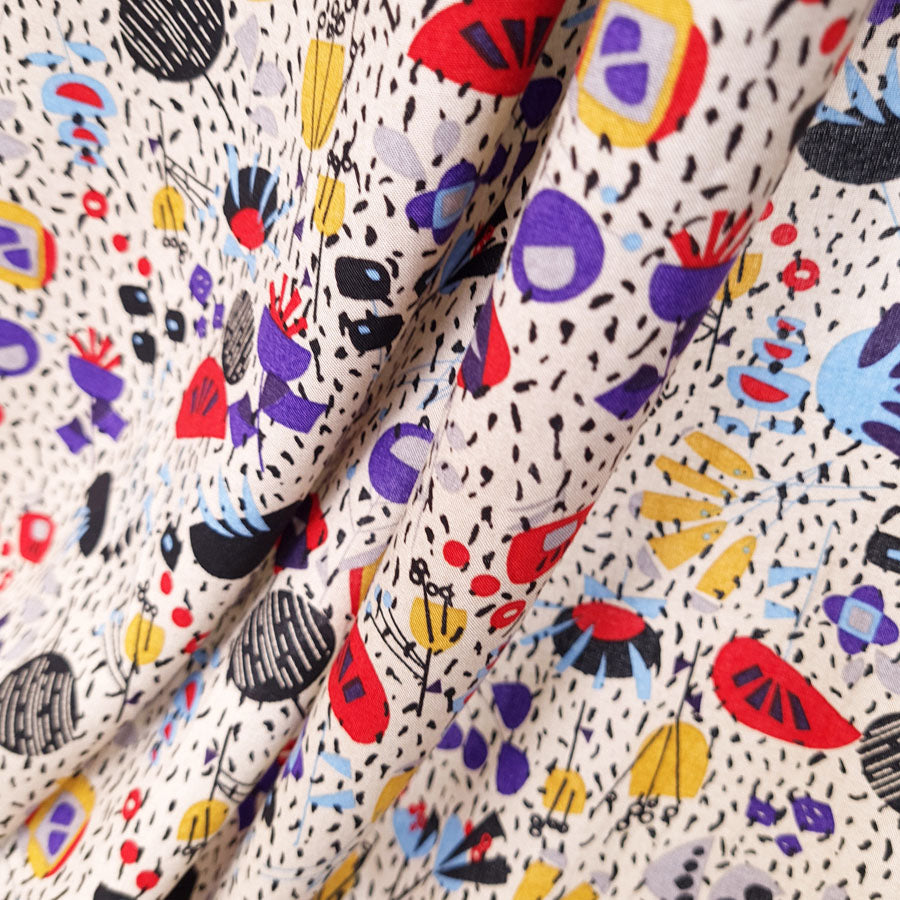 Tinker Kandin Sky Viscose Abstract Dress Fabric Hang 2