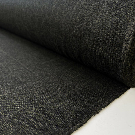 Tinker Tailor Wool Polyester Green Black Check Fine Woven Suiting Fabric Roll