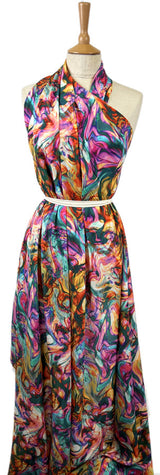 Tomorrowland Abstract Print Multicoloured Cupro Viscose Dress Fabric Mannequin