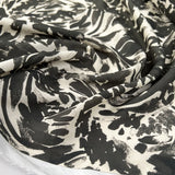 Toto Grey Black Cream Viscose Abstract Woven Dress Fabric
