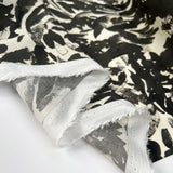 Toto Grey Black Cream Viscose Abstract Woven Dress Fabric Fold