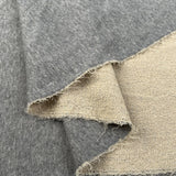 Track Star Cotton Nylon Double Sided Grey Cream Knit Jersey Fabric Fold