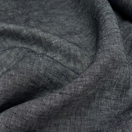 Traditional Linen Dark Grey Rami Woven Dress Fabric