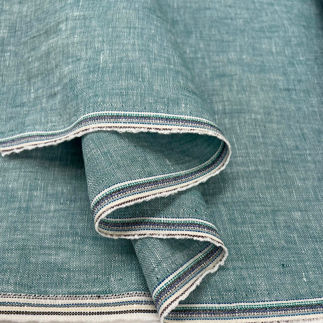Traditional Linen Mint Green Rami Woven Dress Fabric Fold