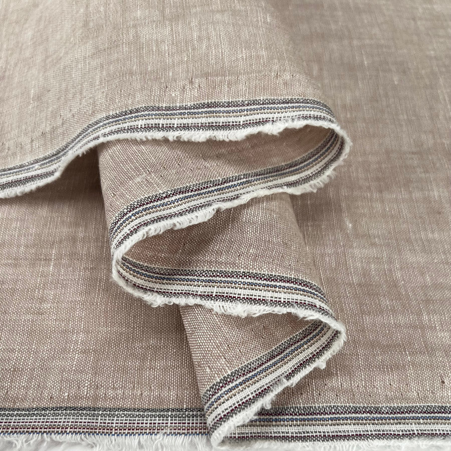 Traditional Linen Sand Beige Rami Woven Dress Fabric Fold