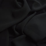 Triple Crepe Black Black Polyster Heavy Triple Crepe Dress Fabric Cud