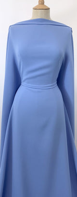 Triple Crepe Cornflower Blue Polyester Dress Fabric Dress