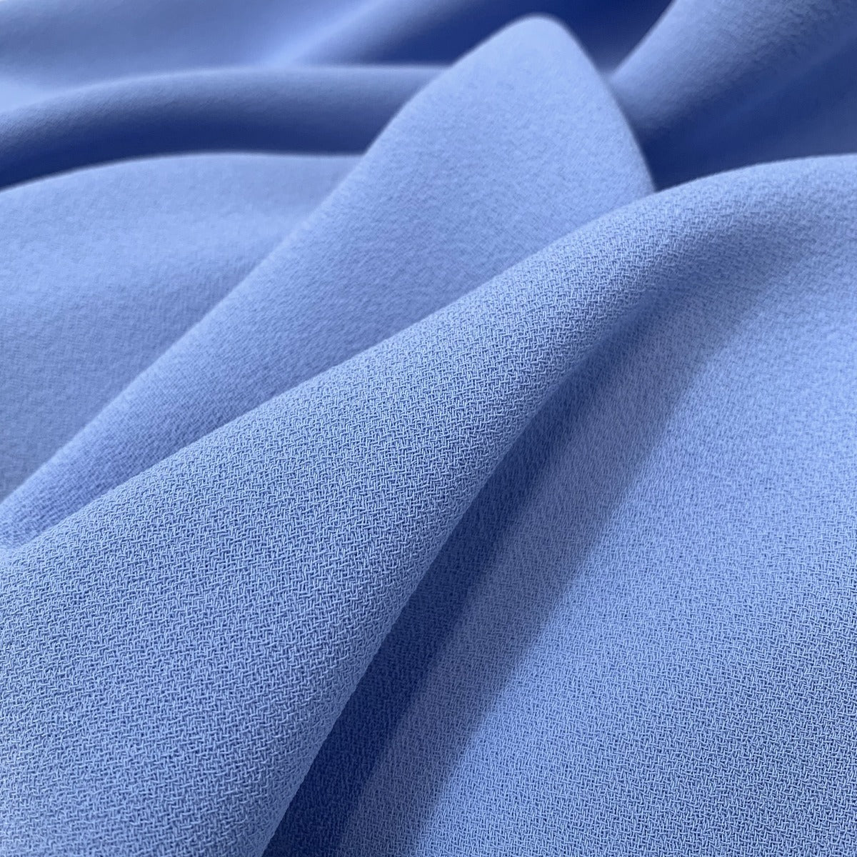 Triple Crepe Cornflower Blue Polyester Dress Fabric Fold 4506837E 0208 493D Be47 232Ac2161A97