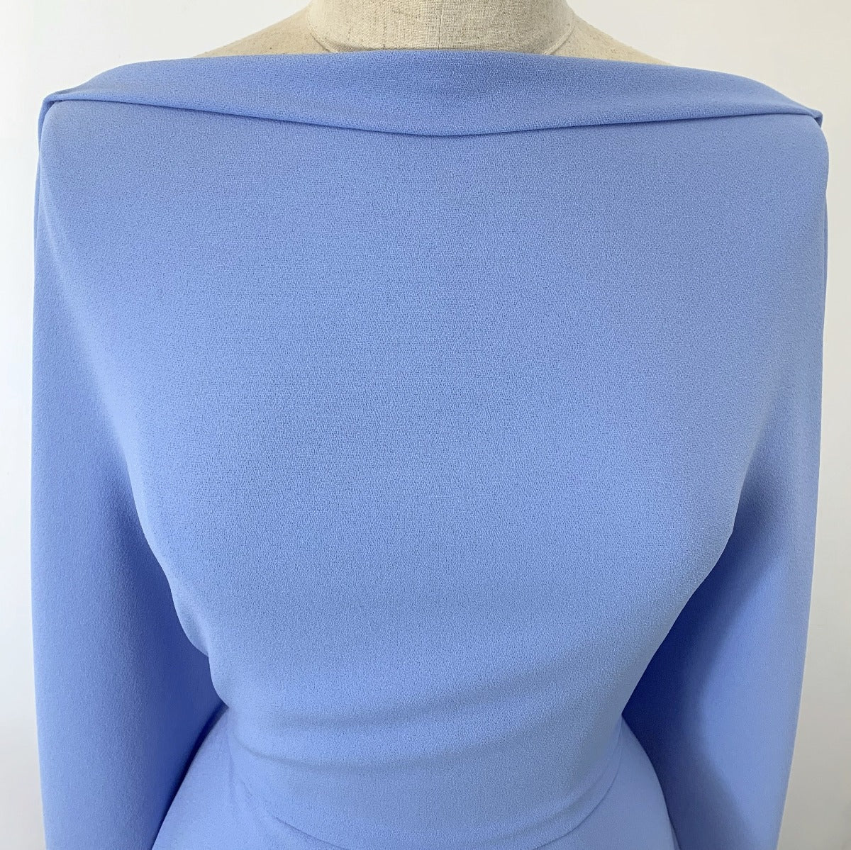 Triple Crepe Cornflower Blue Polyester Dress Fabric Neck 23467832 3334 4822 Afa3 0B06B7C79165