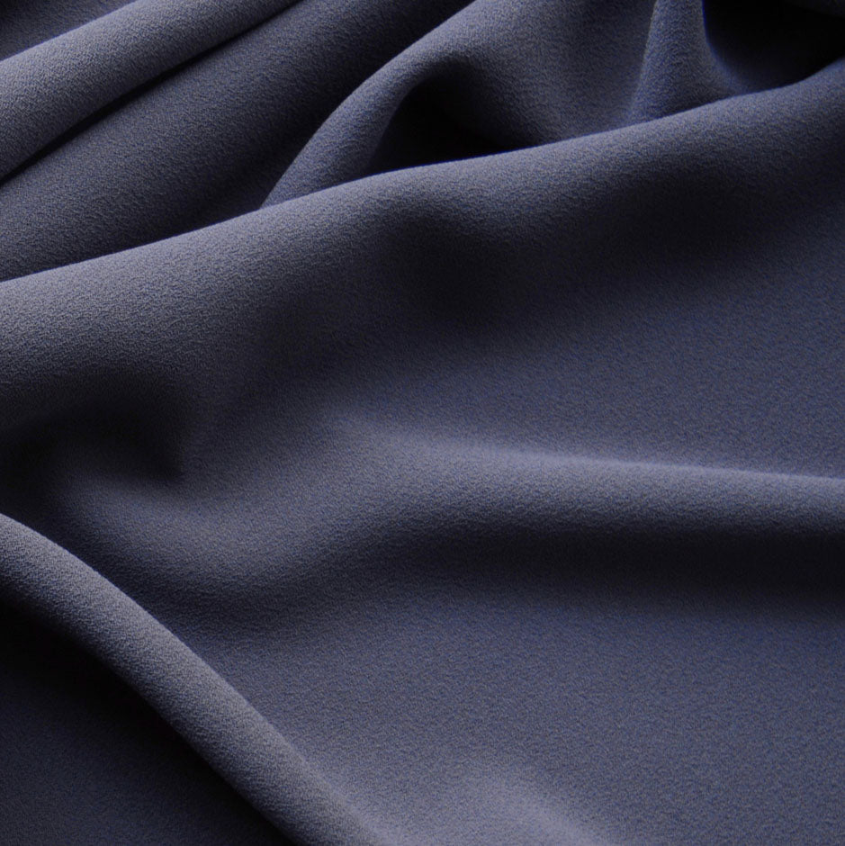 Triple Crepe Deepest Darkest Lilac Crepe Dress Fabric Cu