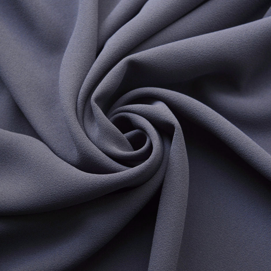 Triple Crepe Deepest Darkest Lilac Crepe Dress Fabric Cud