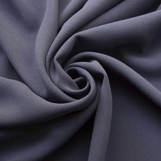 Triple Crepe Deepest Darkest Lilac Crepe Dress Fabric Cud