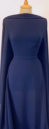 Triple Crepe French Navy Polyester Dress Fabric Dress