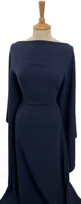 Triple Crepe Dressmaking Fabric Navy Dress