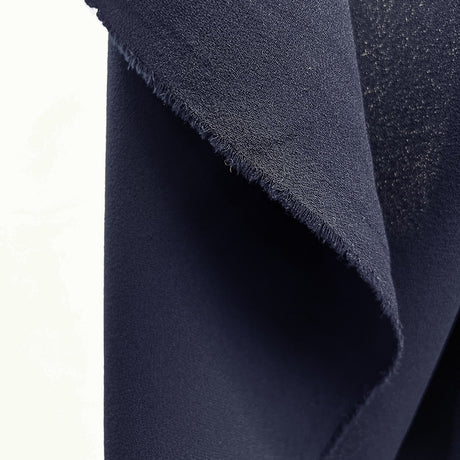 Triple Crepe Dressmaking Fabric Navy Hang2