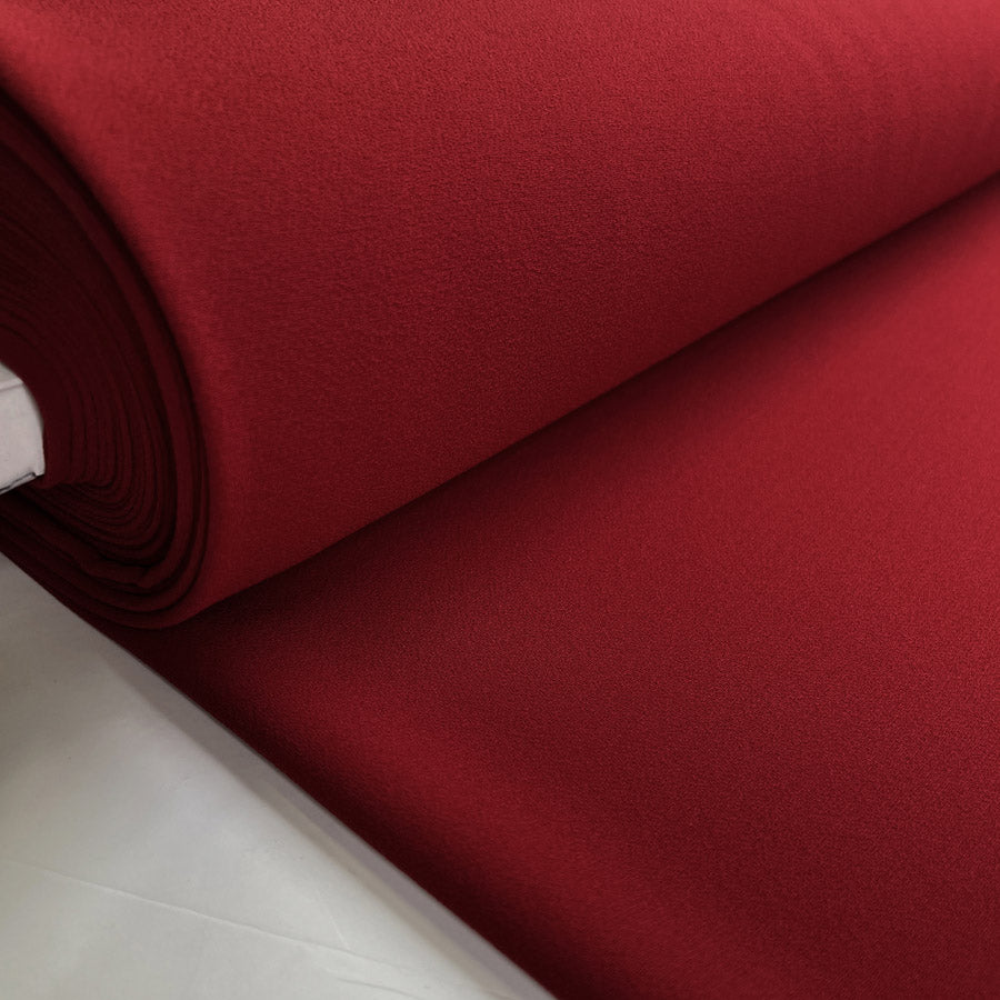 Triple Crepe Killer Red Polyester Plain Dress Fabric Bolt