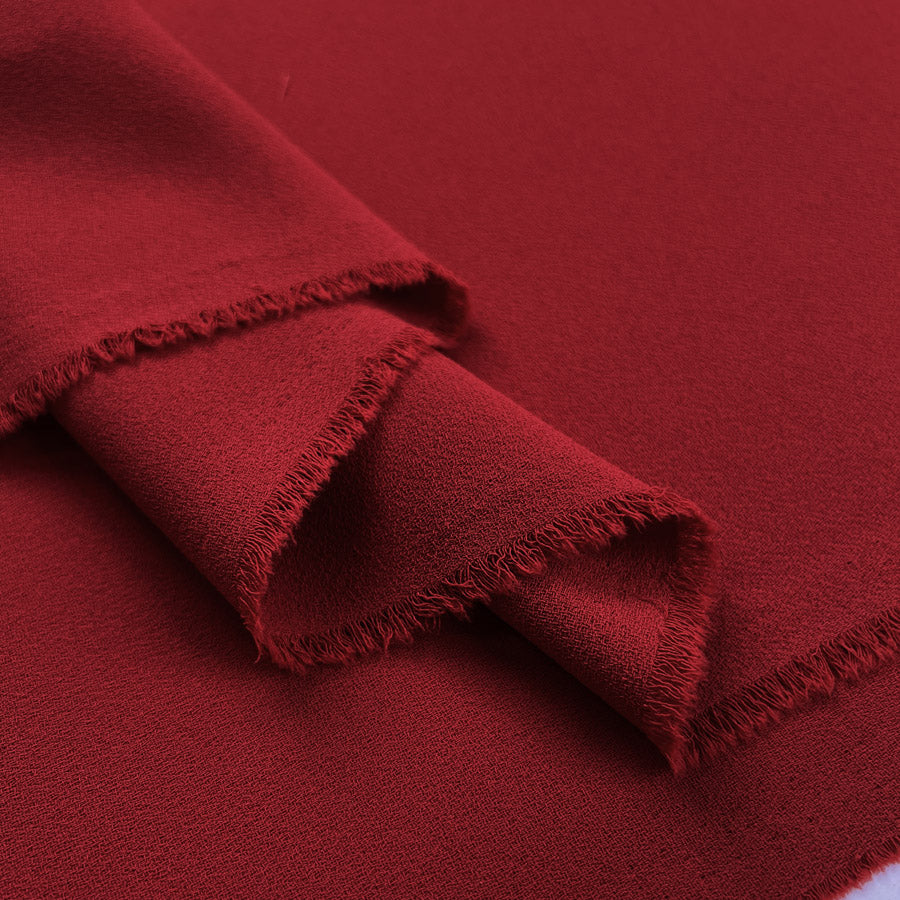 Triple Crepe Killer Red Polyester Plain Dress Fabric Fold