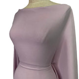 Triple Crepe Polyester Dress Fabric Dusky Lilac Side