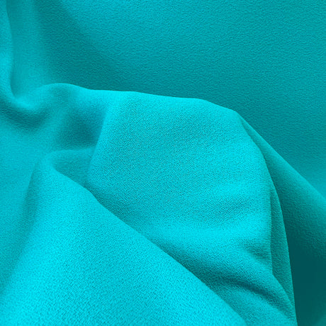 Triple Crepe Turquoise Blue Polyester Dress Fabric Cu 1Dd66D2E De6B 4389 8188 Fa77D453911B